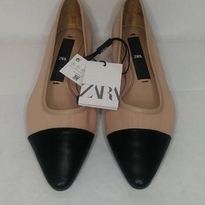 ZARA Mesh Ballet Flats with Pointed Toe